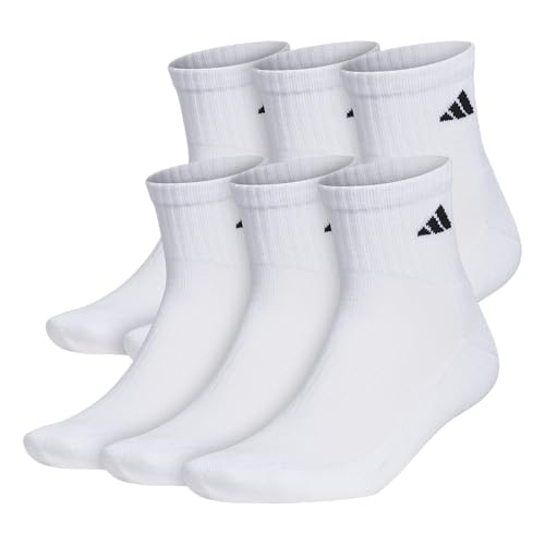 Men's 6-Pack Quarter Athletic Socks with Cushioning & Arch Support