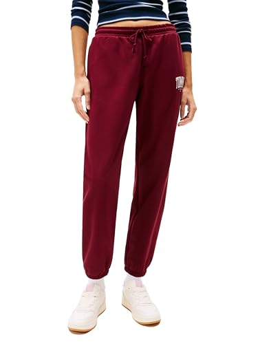 Tommy Jeans Women's Regular Logo Jogger Sweatpants XS Deep Rouge