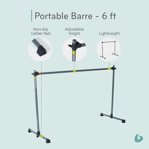 Portable Pilates Barre - 6 ft Home Gym Workout Equipment