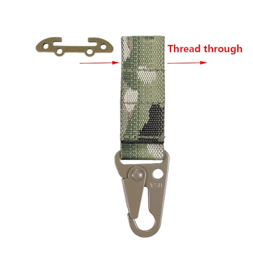 Tactical Molle Glove Clip, T-Mount Metal Carabiner Key Holder for