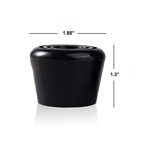 PU Rubber Roller Skate Toe Stoppers - Black, 1 Pair with Screws