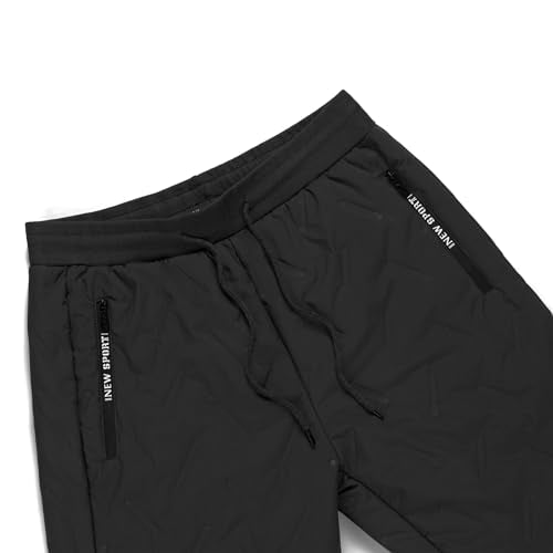 LBL Men's Fleece Jogger Pants Sherpa Lined Winter Activewear Medium Black