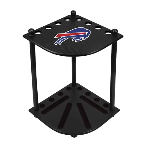 Buffalo Bills Corner Cue Rack - Solid Wood Billiard Storage