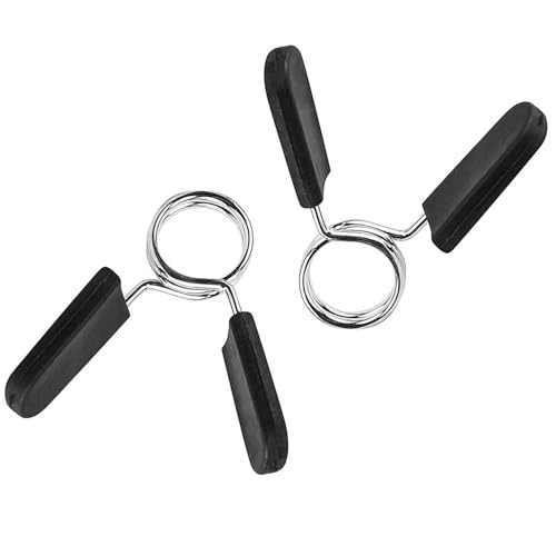 Barbell Spring Clip Collars - 1 Inch Weight Bar Clamps for Strength Training