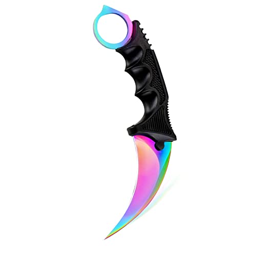 Karambit Knife - Stainless Steel Fixed Blade with Sheath - Multicolour