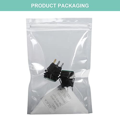 2 Pcs Green LED Round SPST Rocker Switch - Waterproof