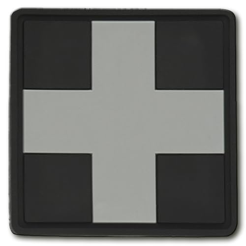 Medical Cross PVC Patch - Tactical Morale Badge - Black