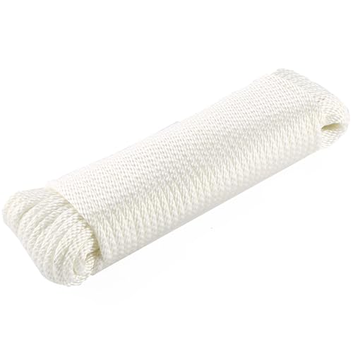 ARISKEY 5/16 Inch Polyester Rope 100ft UV Resistant Low Stretch Braided Cord