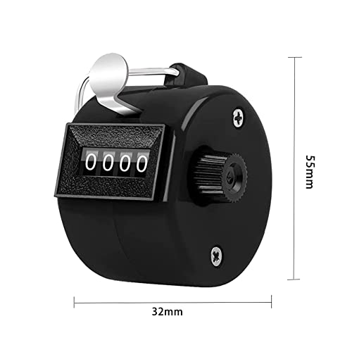 4-Digit Handheld Counter Clicker - 9999 Count, 4-Pack Black & White