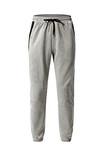 URBEX Men's Grey XL Zipper Pocket Jogger Sweatpants for Gym & Workout