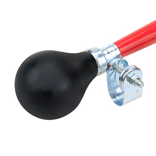 Red Metal Bicycle Bugle Horn - Squeeze Bulb Design