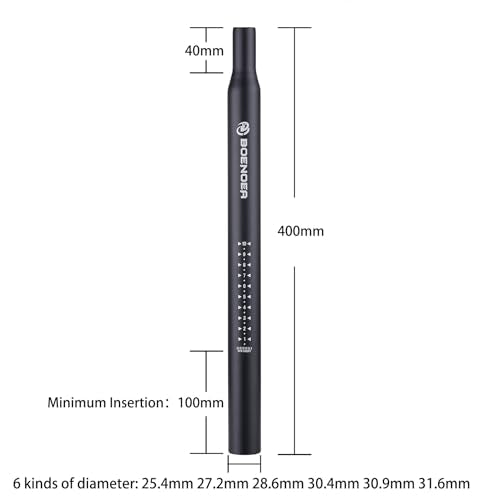 Bicycle Seat Post 27.2mm x 400mm - Aluminum Alloy for Mountain & Road Bikes
