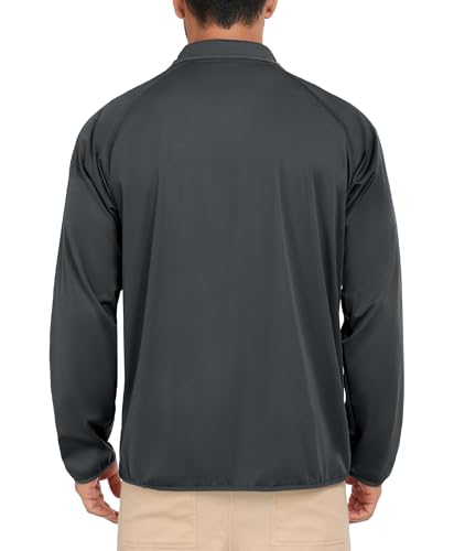 Little Donkey Andy Men's Grey Large Windbreaker Golf Pullover Quarter Zip Jacket