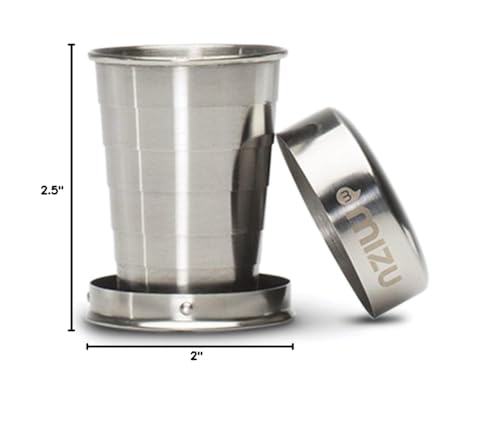 Collapsible Shot Glass - 2 oz Stainless Steel - BPA Free