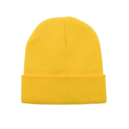 Unisex Knit Cuffed Beanie Hat for Halloween - One Size, Yellow