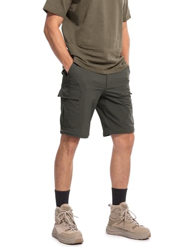 Moosehill Men's Convertible Quick-Dry Hiking Pants 34W x 32L Dark Grey
