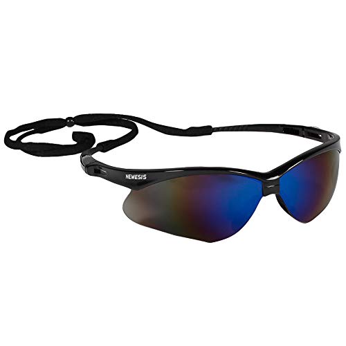 KleenGuard Nemesis Safety Glasses Black Frame Blue Mirror Lenses 6 Pairs
