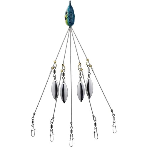 Multi-Arm Umbrella Rig Kit for Bass & Striper Fishing - Blue