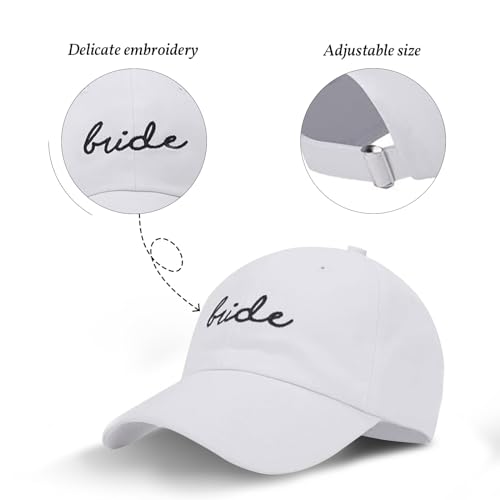 Hccfit Bride Hat for Women and Men - Bachelorette Party Decorations, White