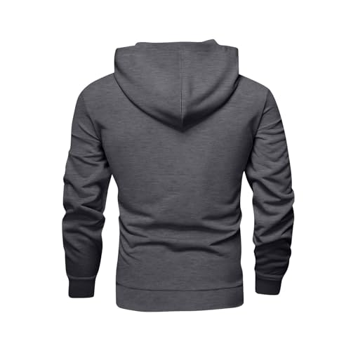 Men's Solid Pullover Hoodie with Pocket - XX-Large Dark Gray