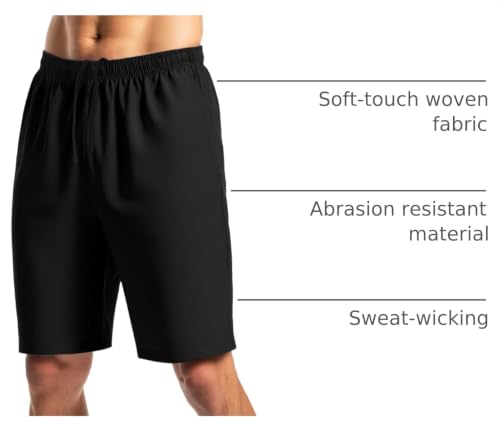 Men's 9'' Quick Dry Athletic Shorts - Lightweight Gym Shorts with Pockets - Medium/Black