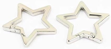 Star Carabiner Keychain - Stainless Steel Star Shaped Snap Hook - Silver