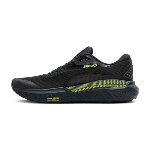 Men's Supportive Running Shoe - Brooks Adrenaline GTS 24 - Black/Ebony/New Yellow