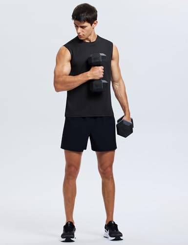 Men's Quick Dry Sleeveless Workout Tank Top - X-Large Black