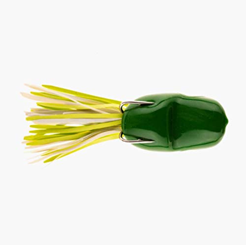 Topwater Popper Frog Fishing Lure with Weedless Hooks - Green