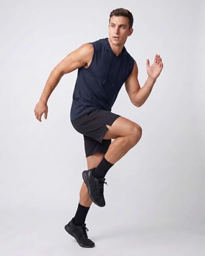 Real Essentials 3 Pack Men's Dry Fit Tank Top Hoodie Sleeveless Workout Shirts XX-Large