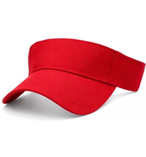 Sun Visor Hat for Men & Women - One Size Red