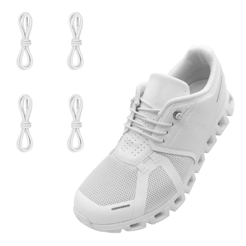 Elastic No Tie Shoe Laces - 2 Pairs for On Cloud 5, 6 - White 24in