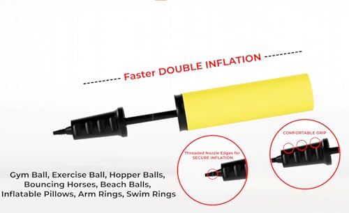 Hand Air Pump for Gym Balls, Exercise Balls & Inflatables - 11"