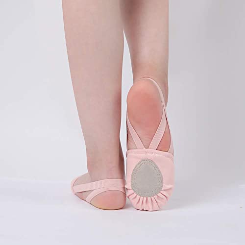Pink Girls Kids Dance Shoes Half Sole Ballet Turners - Small, EASTBUDDY