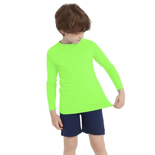 Boys Neon UV Protection Swim Shirt - 7-8 Years / Green