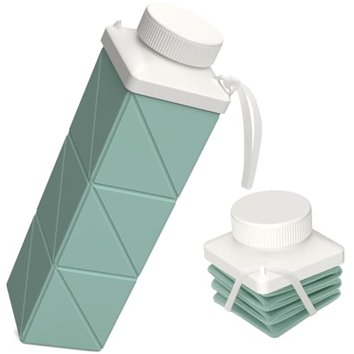 Collapsible Water Bottle - 24 oz Portable Travel Bottle - Green