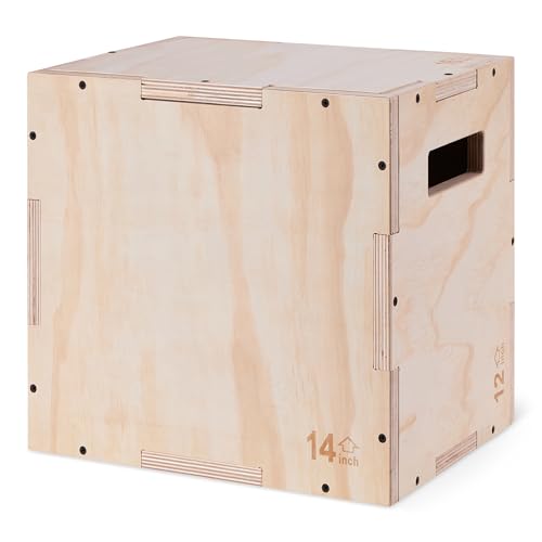 Plyometric Jump Box - 3-in-1 Adjustable Height 14"x12"x16"