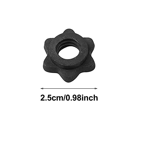 Barbell Spinlock Collars - Nonslip Dumbbell Nut - Black