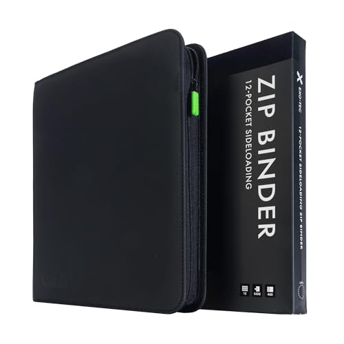 Durable 12-Pocket Trading Card Binder for 480 Cards - Exo-Tec Black