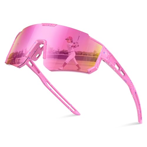 Kids Polarized Sunglasses - Pink Frame Pink Mirror Lens, UV Protection for Ages 3-12