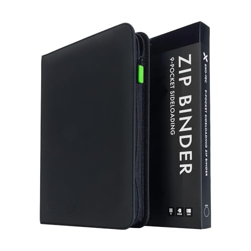 Durable 9-Pocket Trading Card Binder for 360 Cards - Black