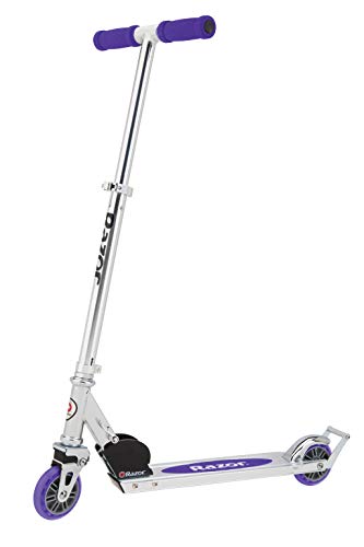 Razor A2 Kick Scooter Purple - Classic Manual Standup Scooter for Kids & Teens