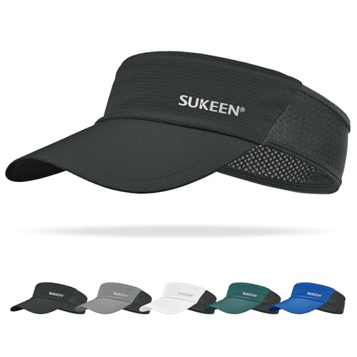 Lightweight Cooling Sun Visor Hat for Men - Black