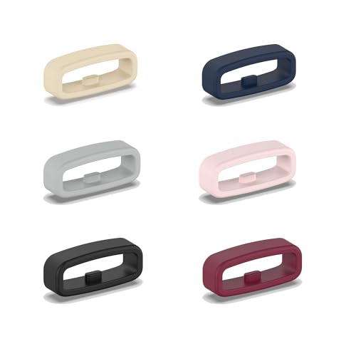 6-Pack Silicone Fastener Rings for Fitbit Versa 4/3/2/Sense - 6 Colors