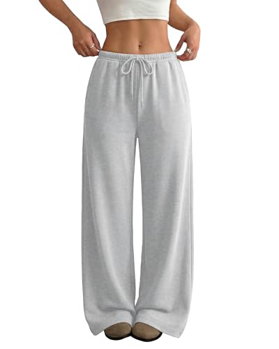 JEKAOYI Women's Grey High Waist Wide Leg Sweatpants Small