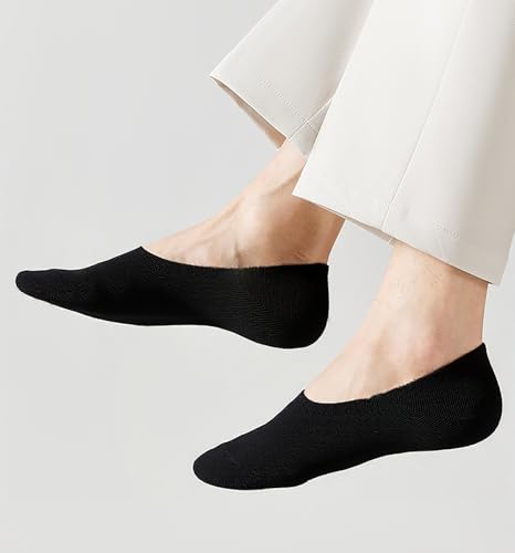 No Show Socks Men - Low Cut Non Slip Ankle Socks - 12 Pairs Black