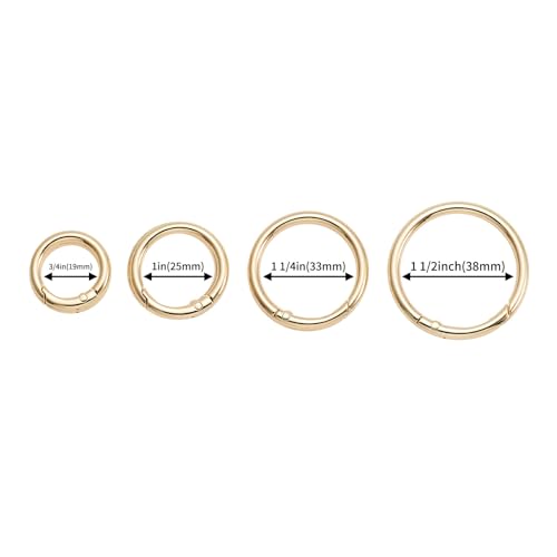 15pcs Gold Round Carabiner Clips & O Rings for Keychains