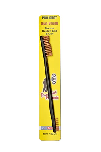 Double Ended Gun Cleaning Brush with Bronze Bristles - 9.2 Inches