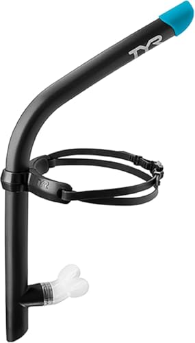 TYR Ultralite Elite Adult Swim Snorkel - Black, Ultra-Light & Comfortable for Training