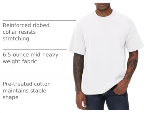 KEEPSHOWING Mens Oversized Short Sleeve T-Shirts Cotton Loose Fit Tees